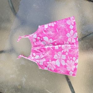 Pink and White Hawaiian Floral Tank 5T Girls